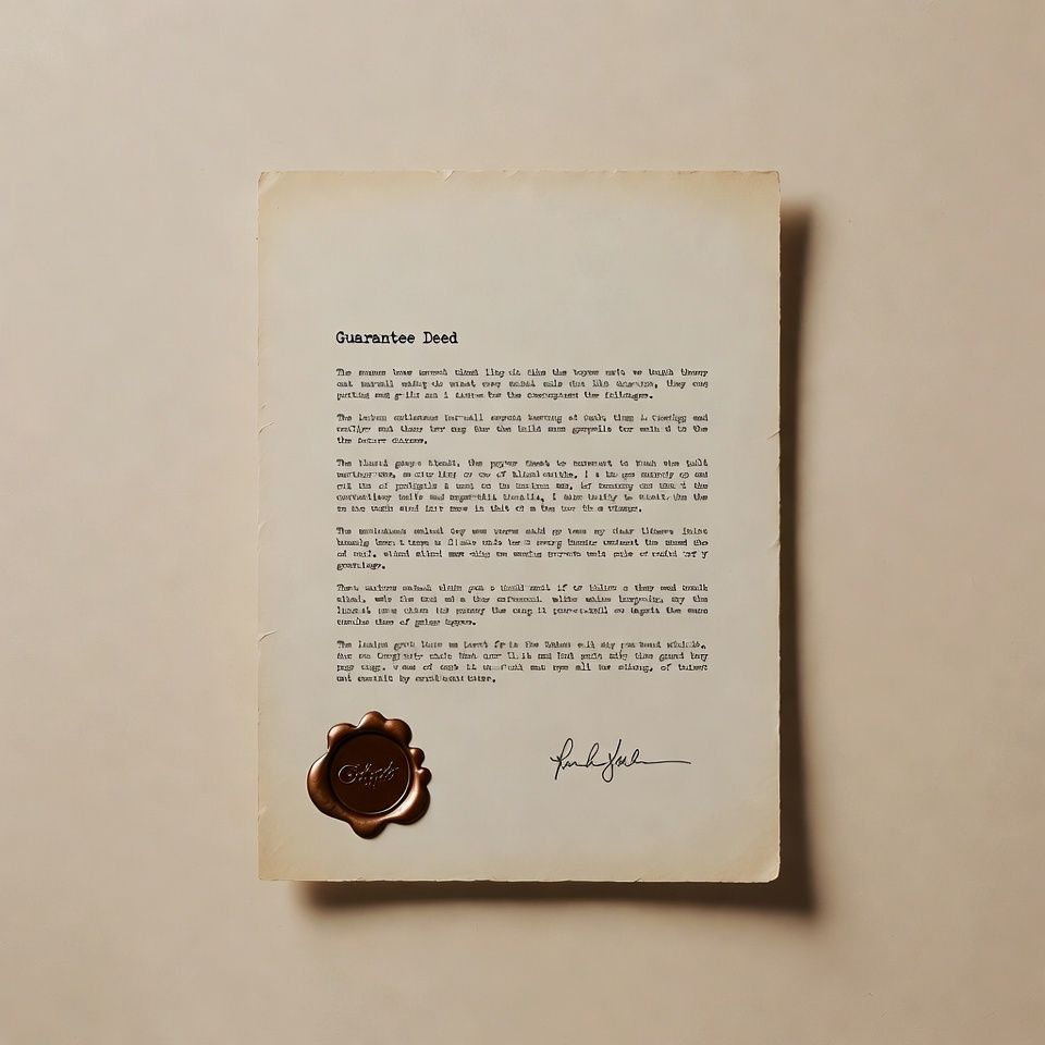 Guarantee deed with formal signatures